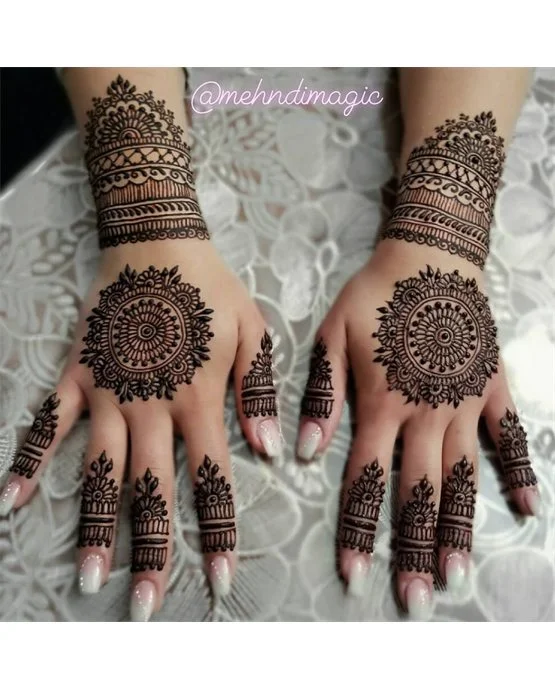 Flowing Symmetry On Cluster Simple Full Hand Mehndi Design Flowing Symmetry On Cluster Simple Full Hand Mehndi Design